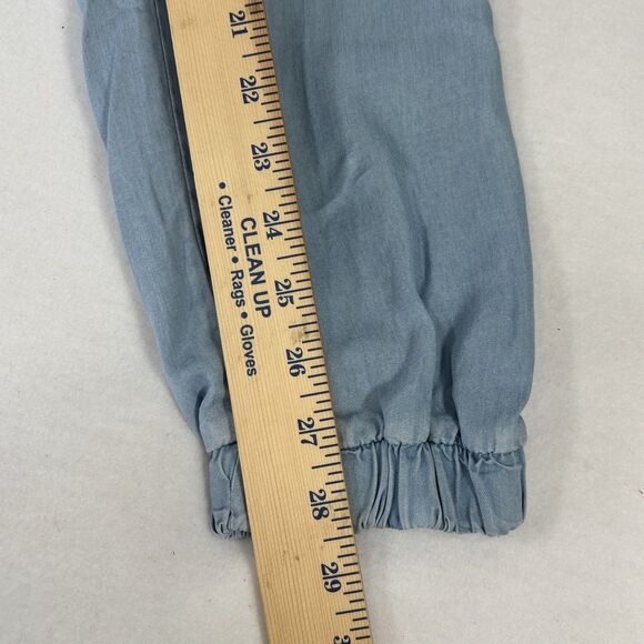 URBAN DAIZY High Rise Blue Tencel Jogger Pants with Cargo Pockets - Picture 9 of 12